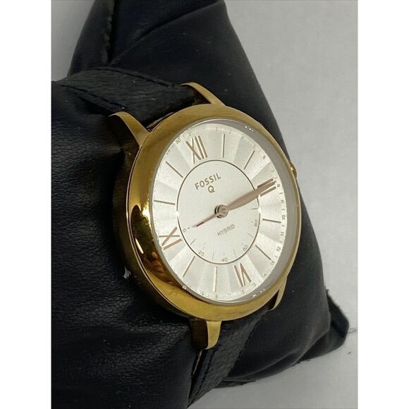 Fossil FTW5018 Women's Black Leather White Analog Dial Hybrid Smartwatch XX802 - Picture 5 of 12